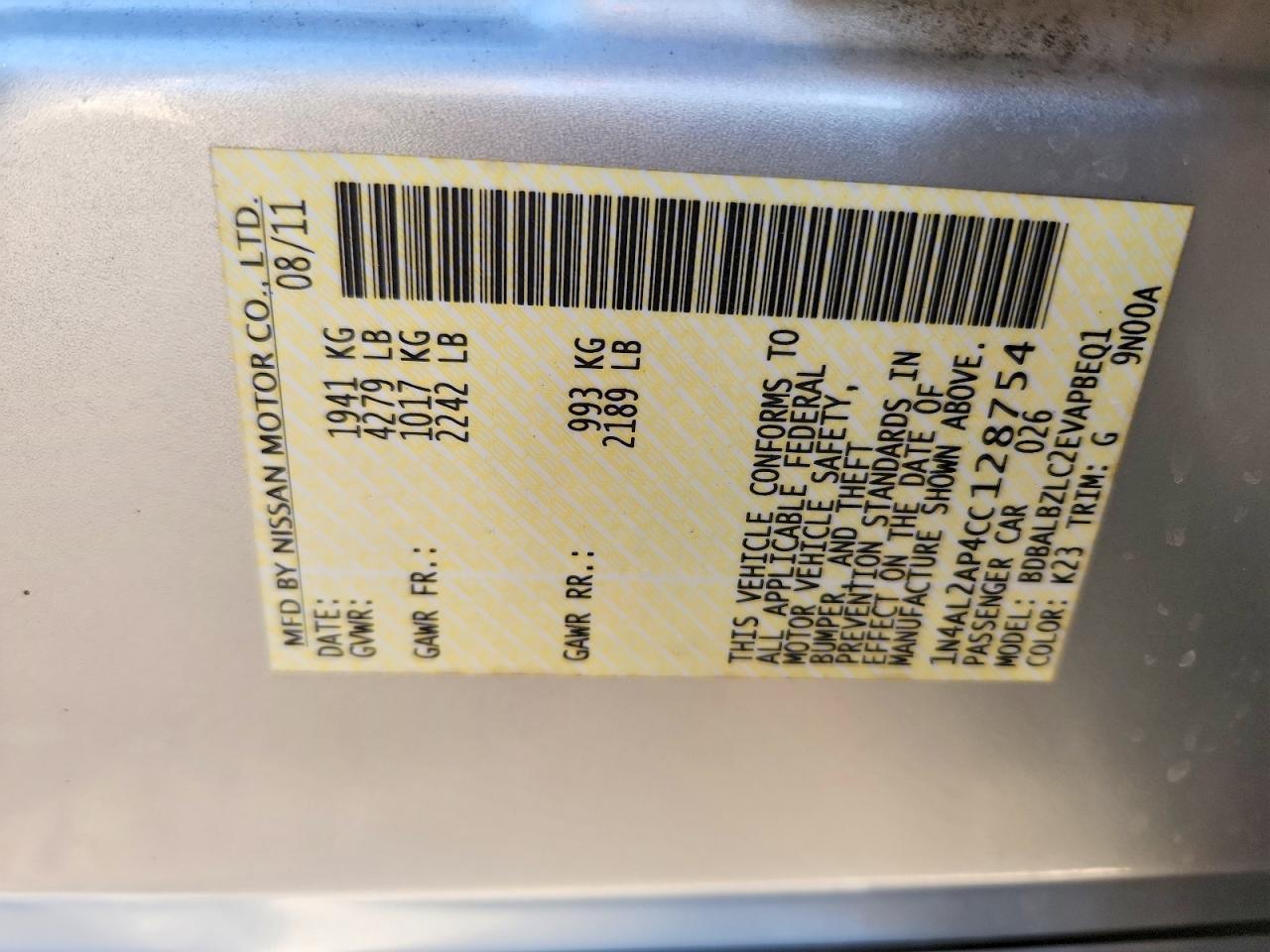 2012 Nissan Altima Base