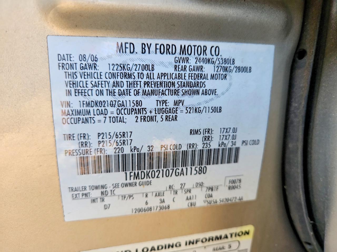 2007 Ford Freestyle sel