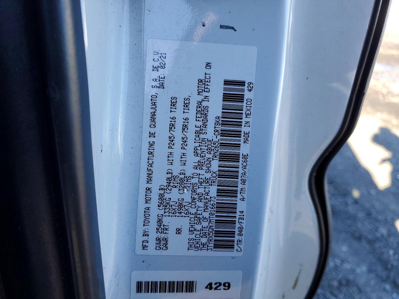 2021 Toyota Tacoma Access cab