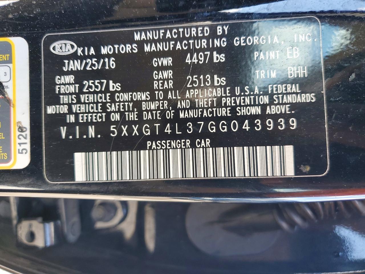 2016 KIA Optima lx