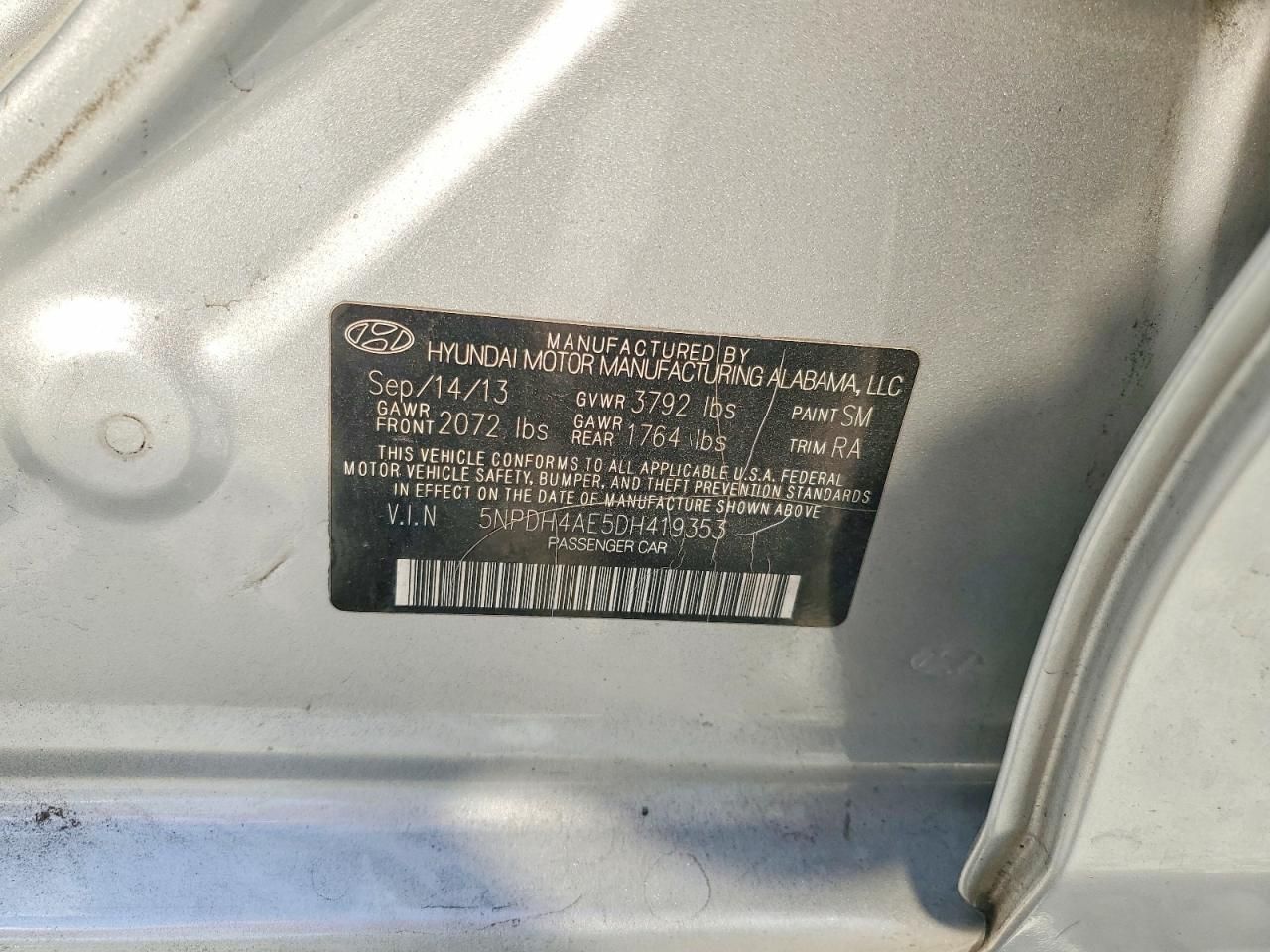 2013 Hyundai Elantra gls