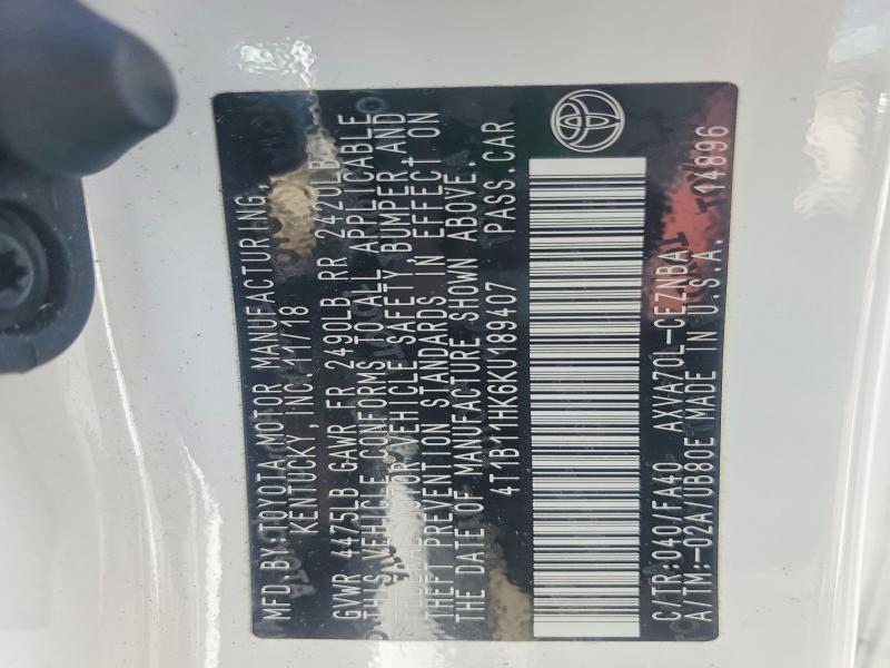 2019 Toyota Camry le