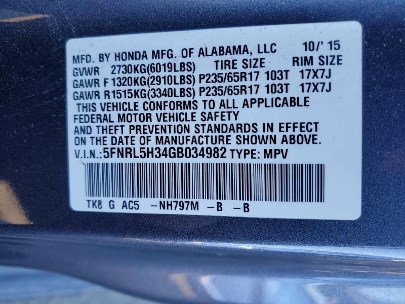 2016 Honda Odyssey se