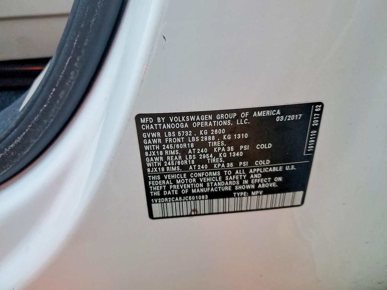 2018 Volkswagen Atlas se