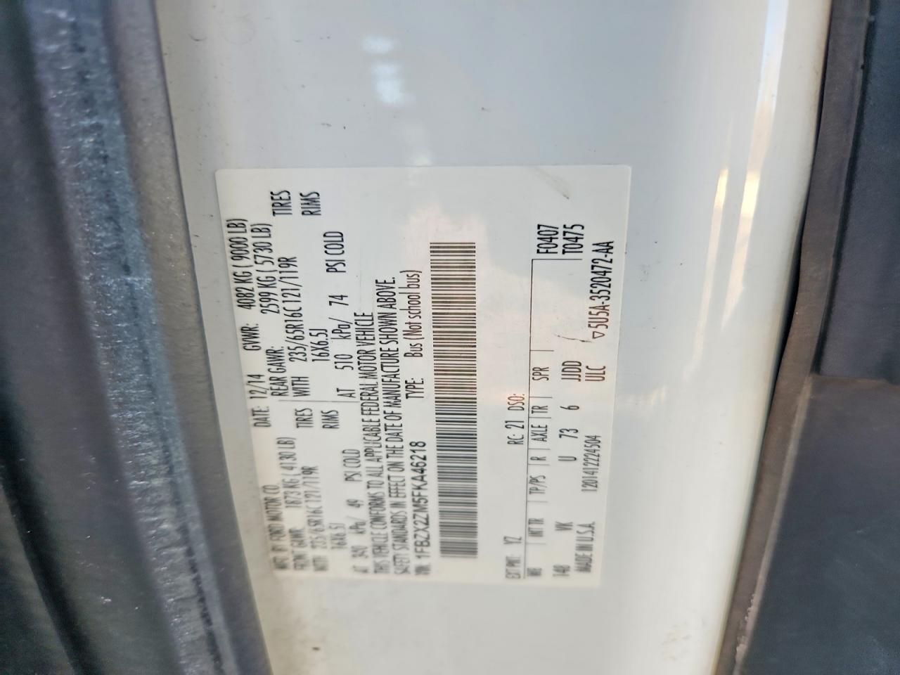 2015 Ford Transit Wagon T-350