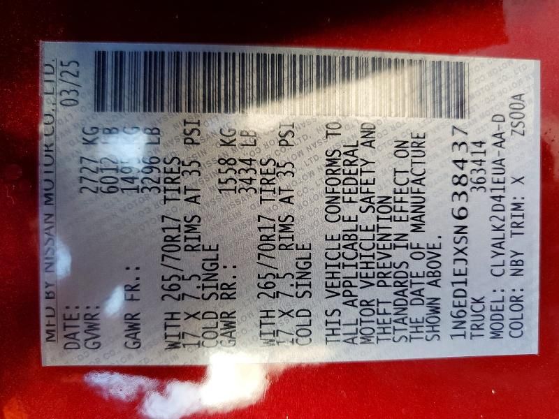 2025 Nissan Frontier s