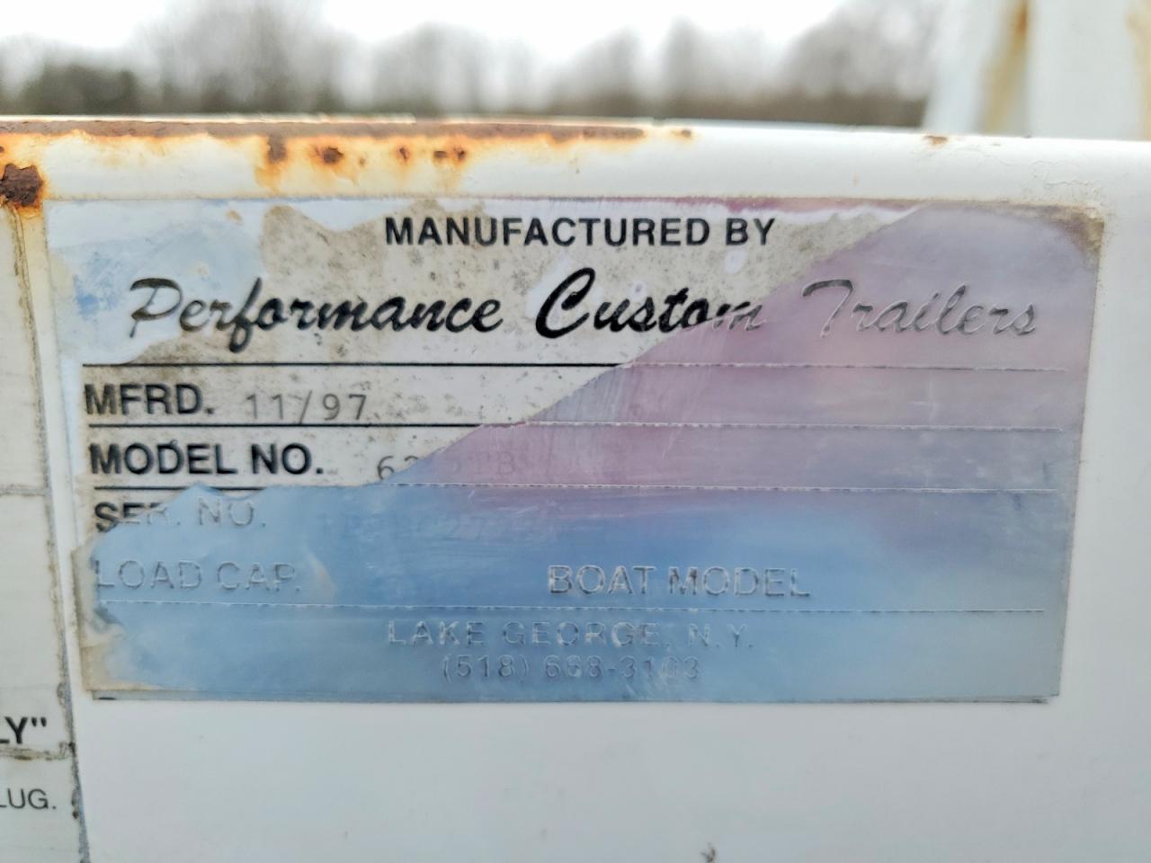 1998 Perfomance Custom Boat Trailer