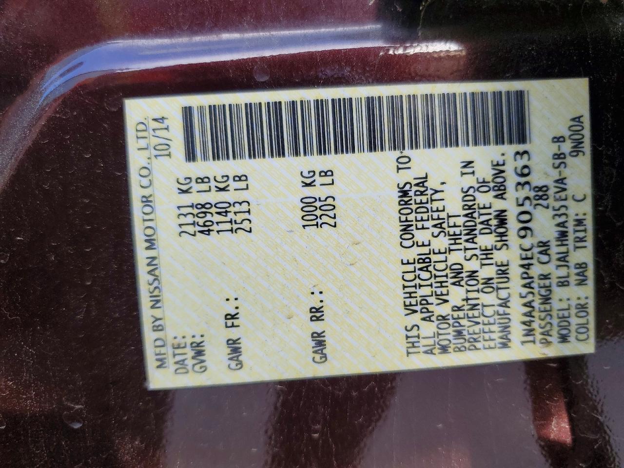 2014 Niss Maxima s