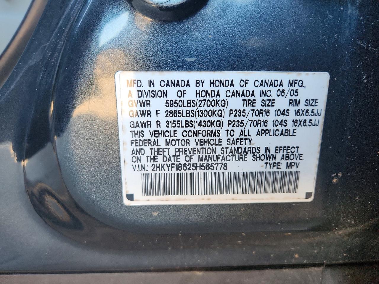 2005 Honda Pilot exl