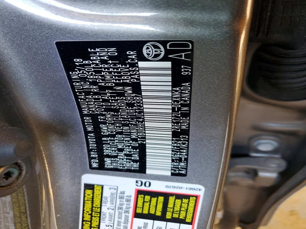 2018 Toyota Corolla l