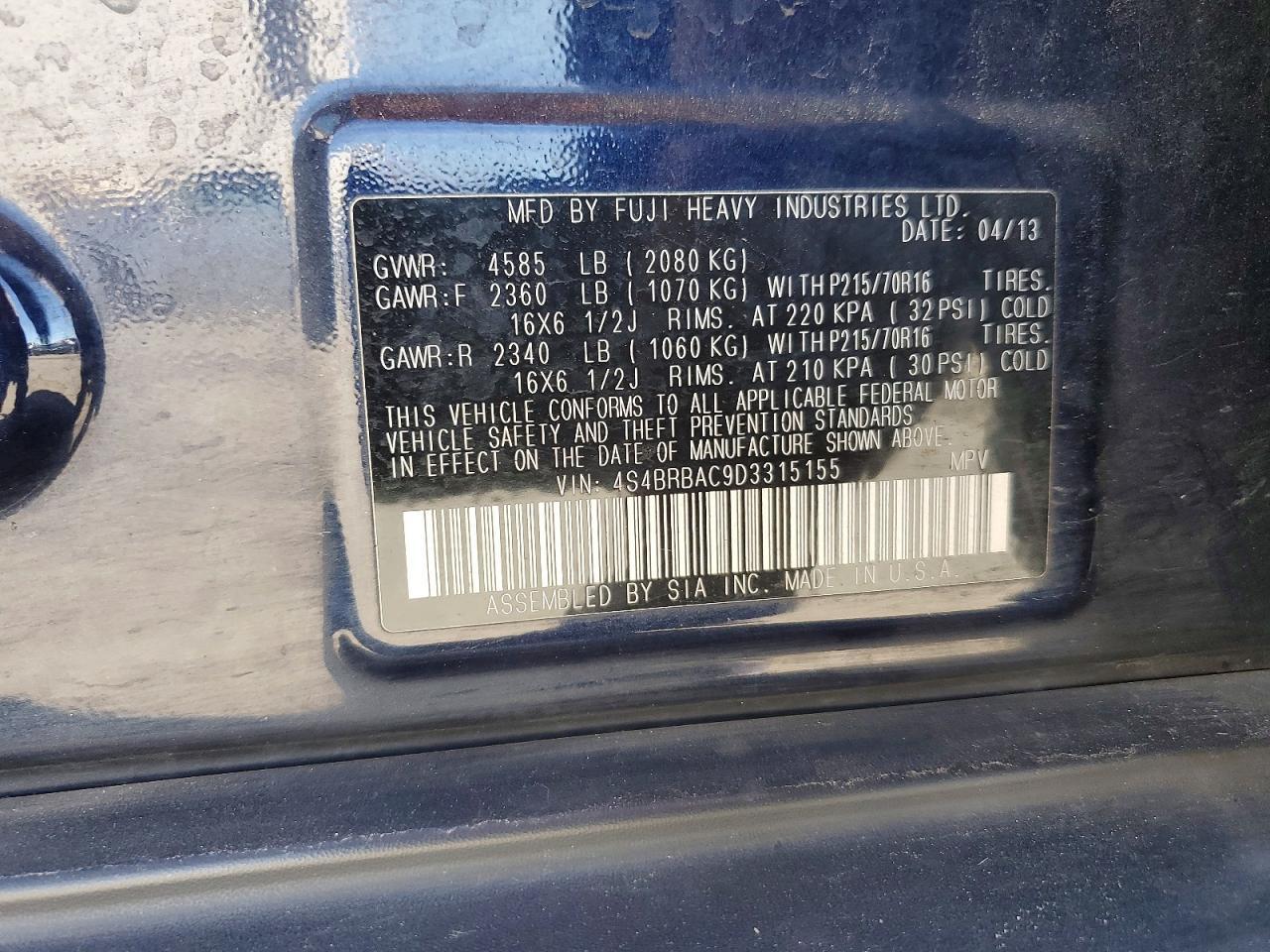 2013 Subaru Outback 2.5i