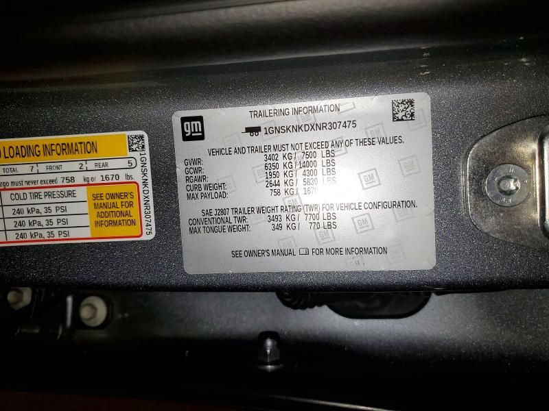 2022 Chevrolet Tahoe K1500 lt