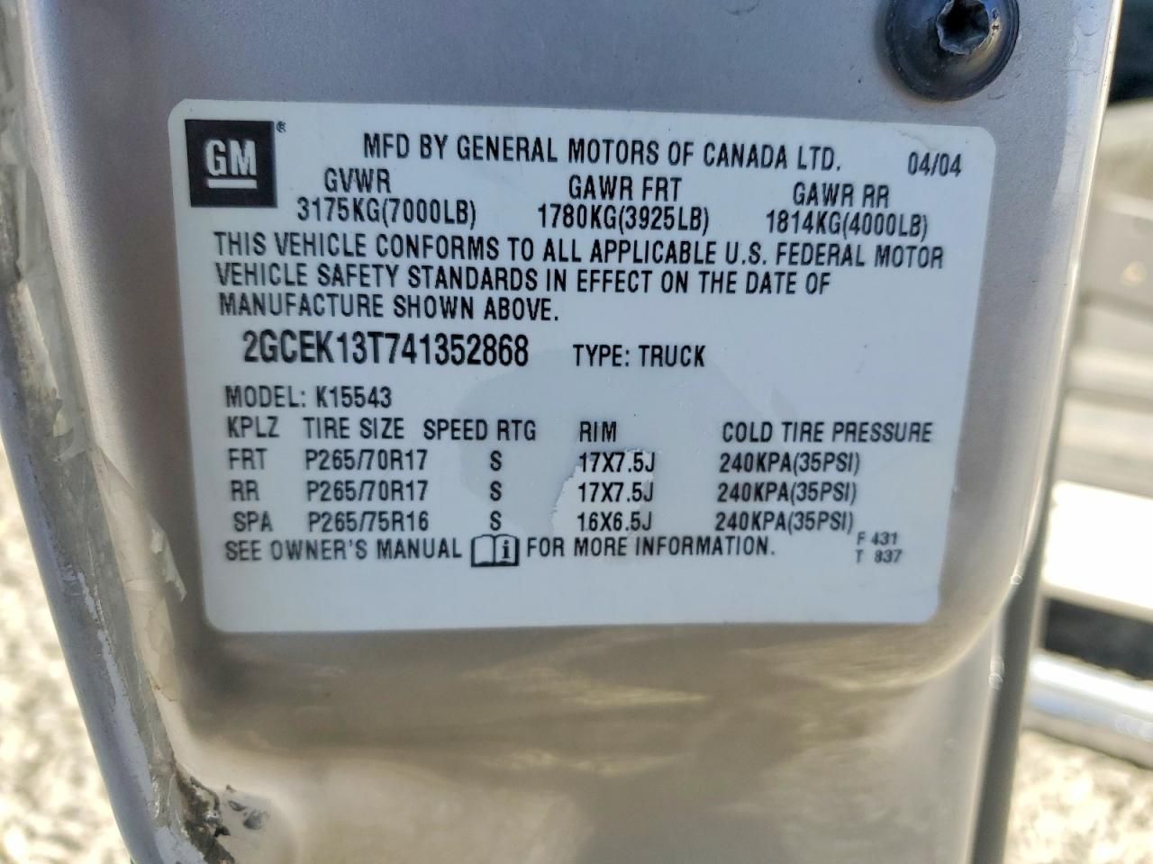 2004 Chevrolet Silverado K1500