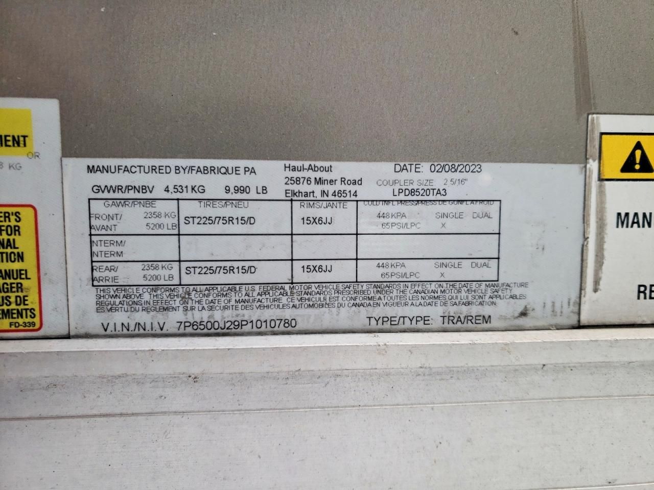 2023 Haul-About Enclosed Cargo Trailer