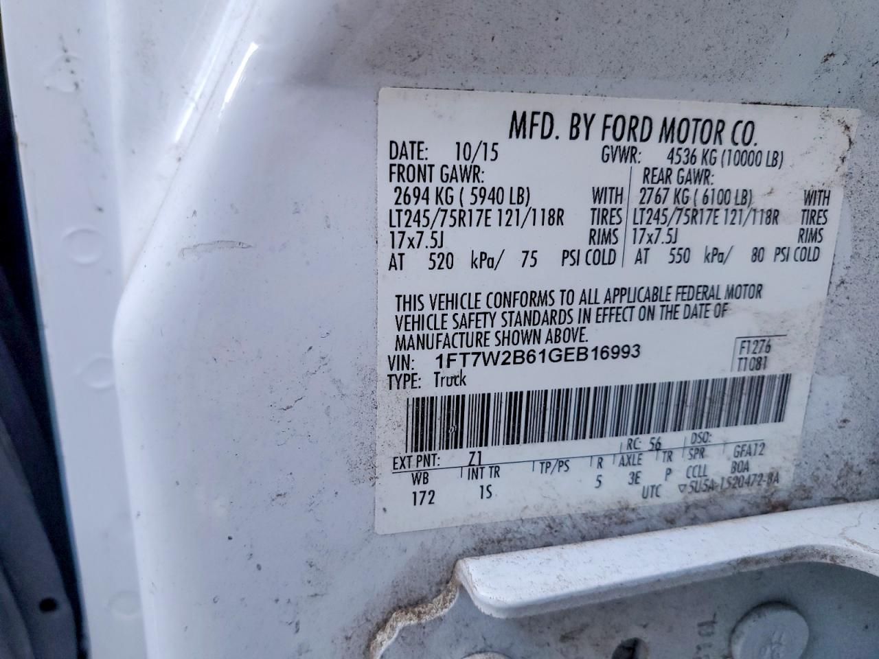 2016 Ford F250 Super Duty Utility / Service Truck