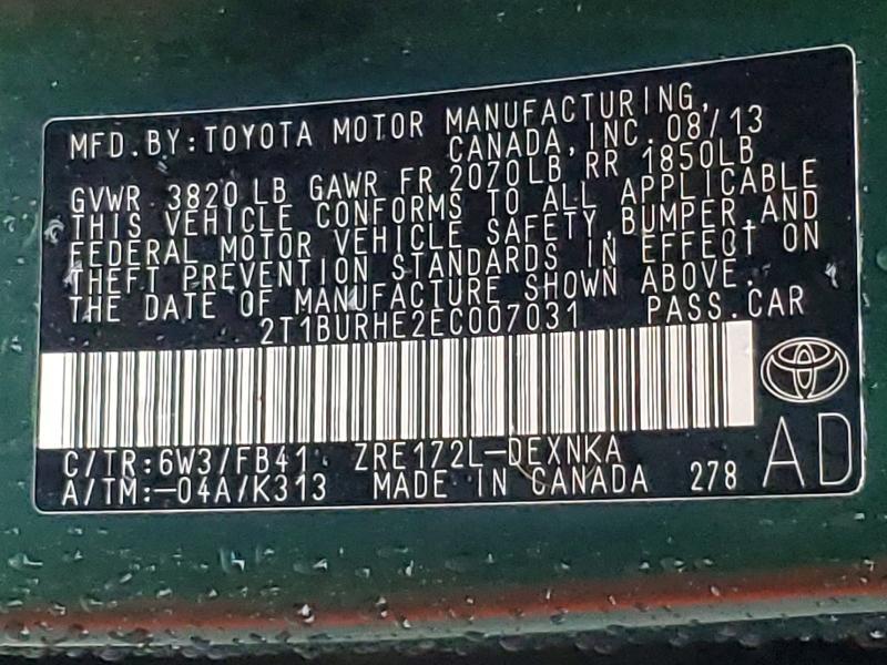2014 Toyota Corolla l