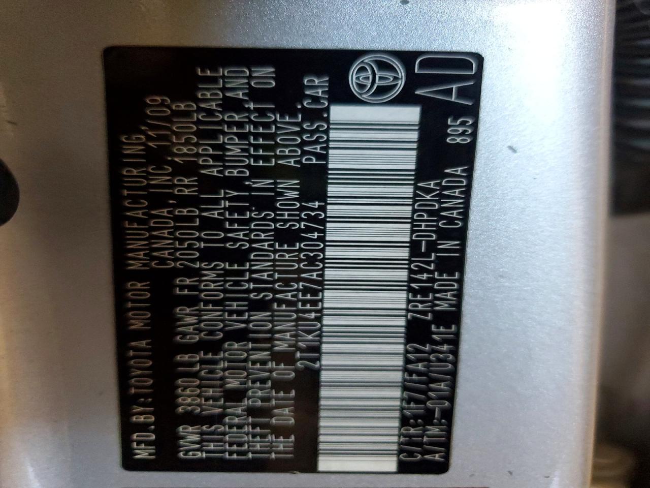 2010 Toyota Matrix Base