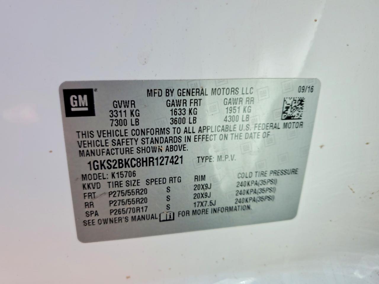 2017 GMC Yukon slt