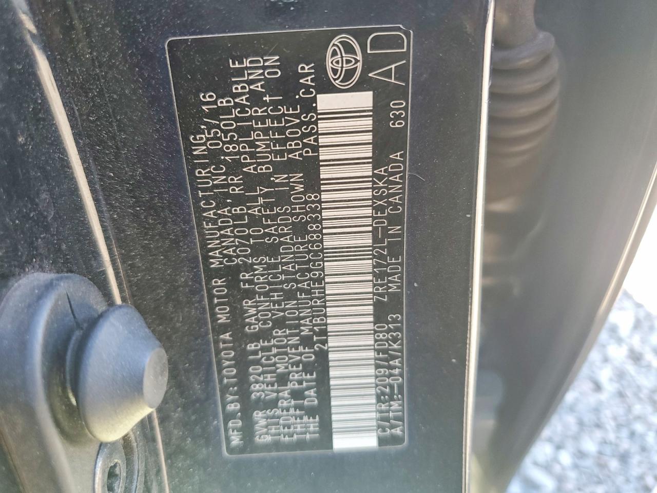 2016 Toyota Corolla l