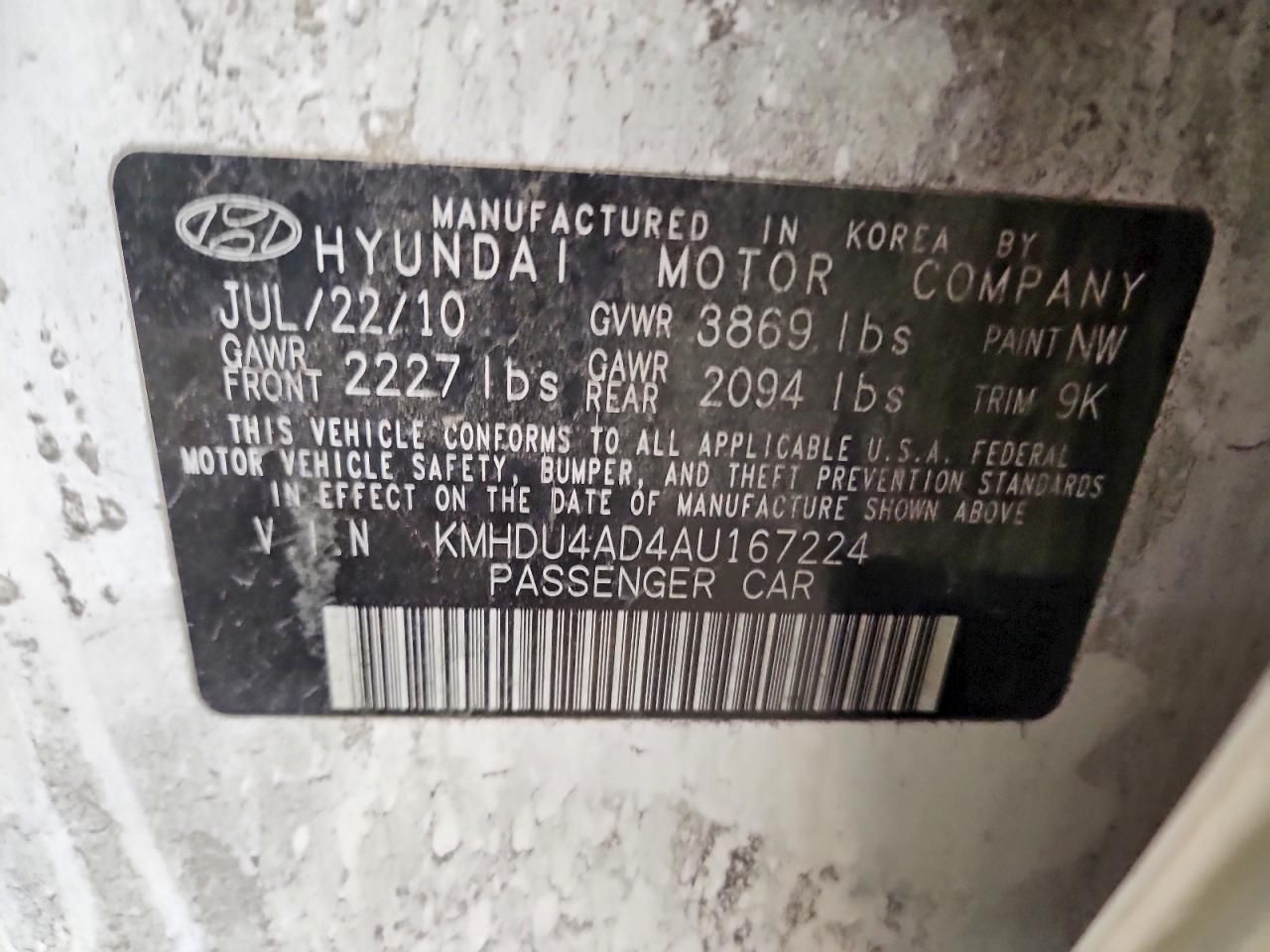 2010 Hyundai Elantra gls