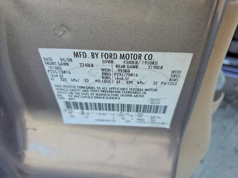 2008 Ford Escape xls