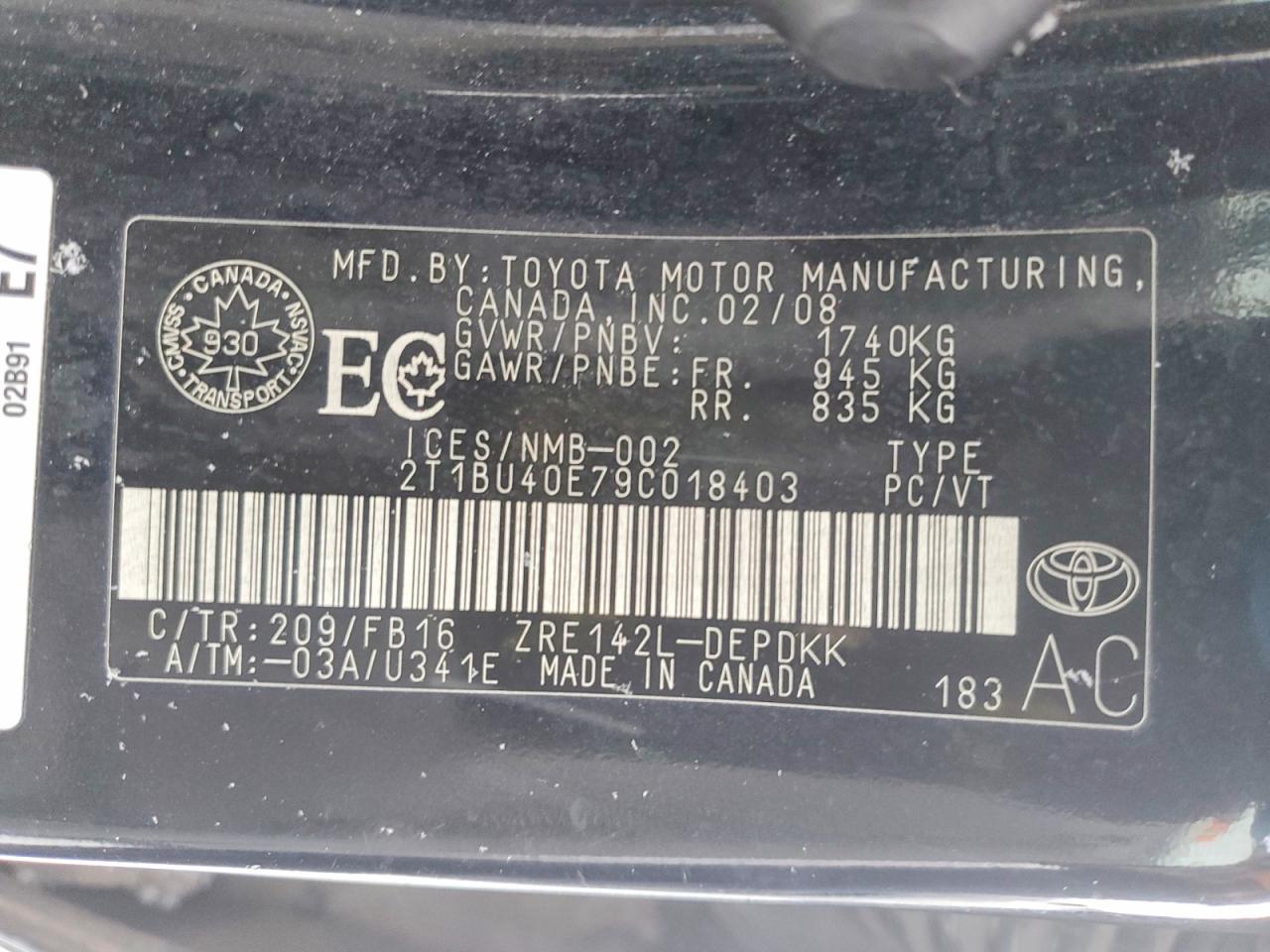 2009 Toyota Corolla Base