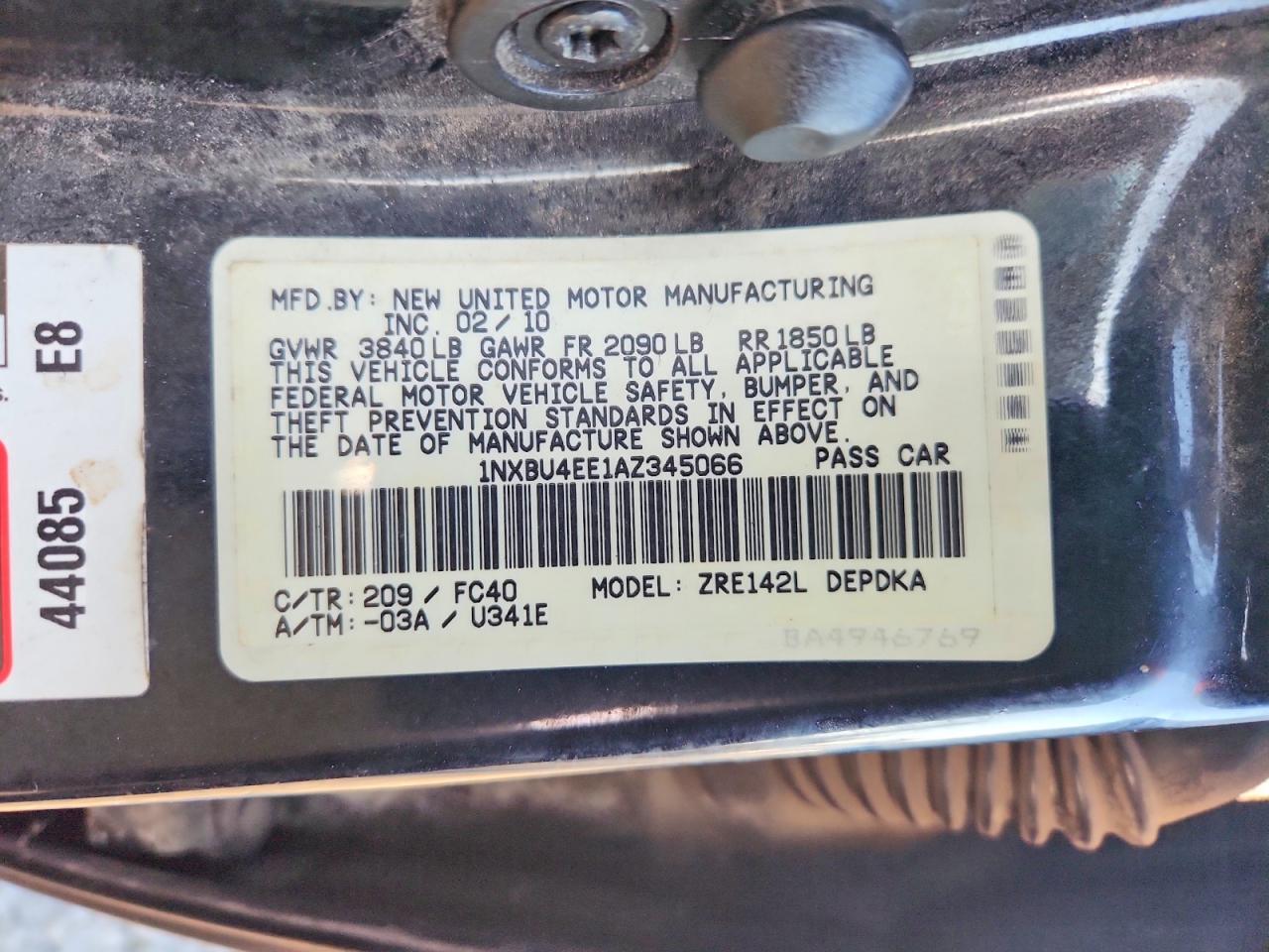 2010 Toyota Corolla Base
