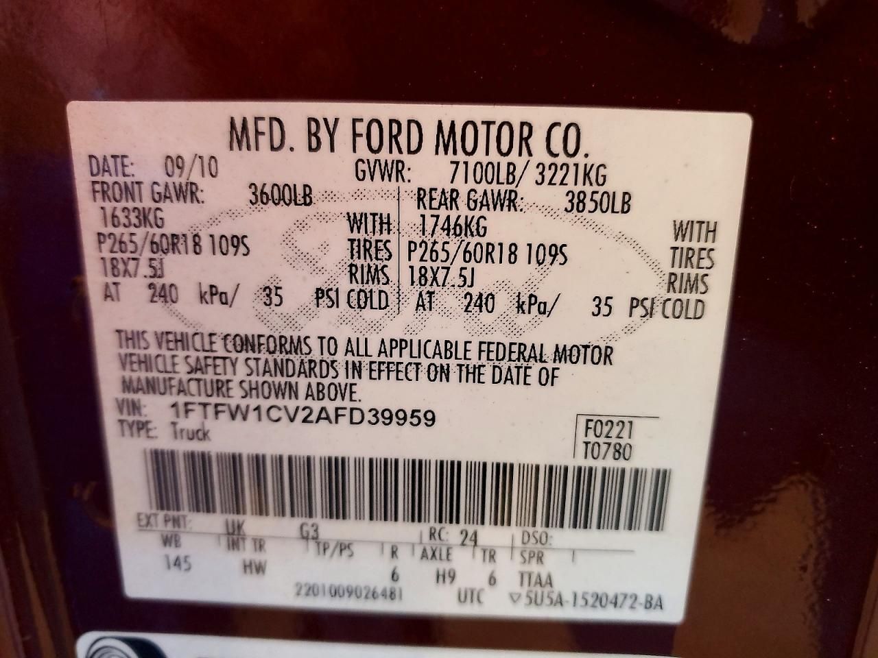 2010 Ford F150 Supercrew