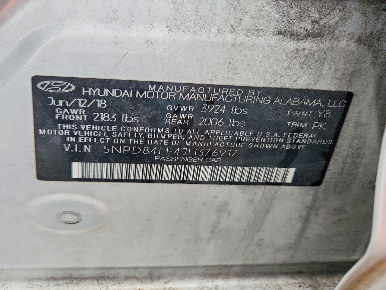 2018 Hyundai Elantra sel