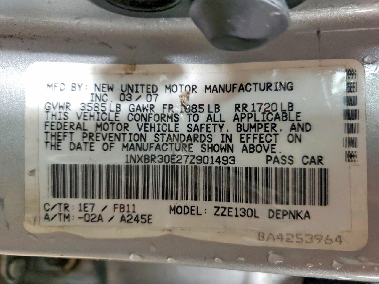 2007 Toyota Corolla le