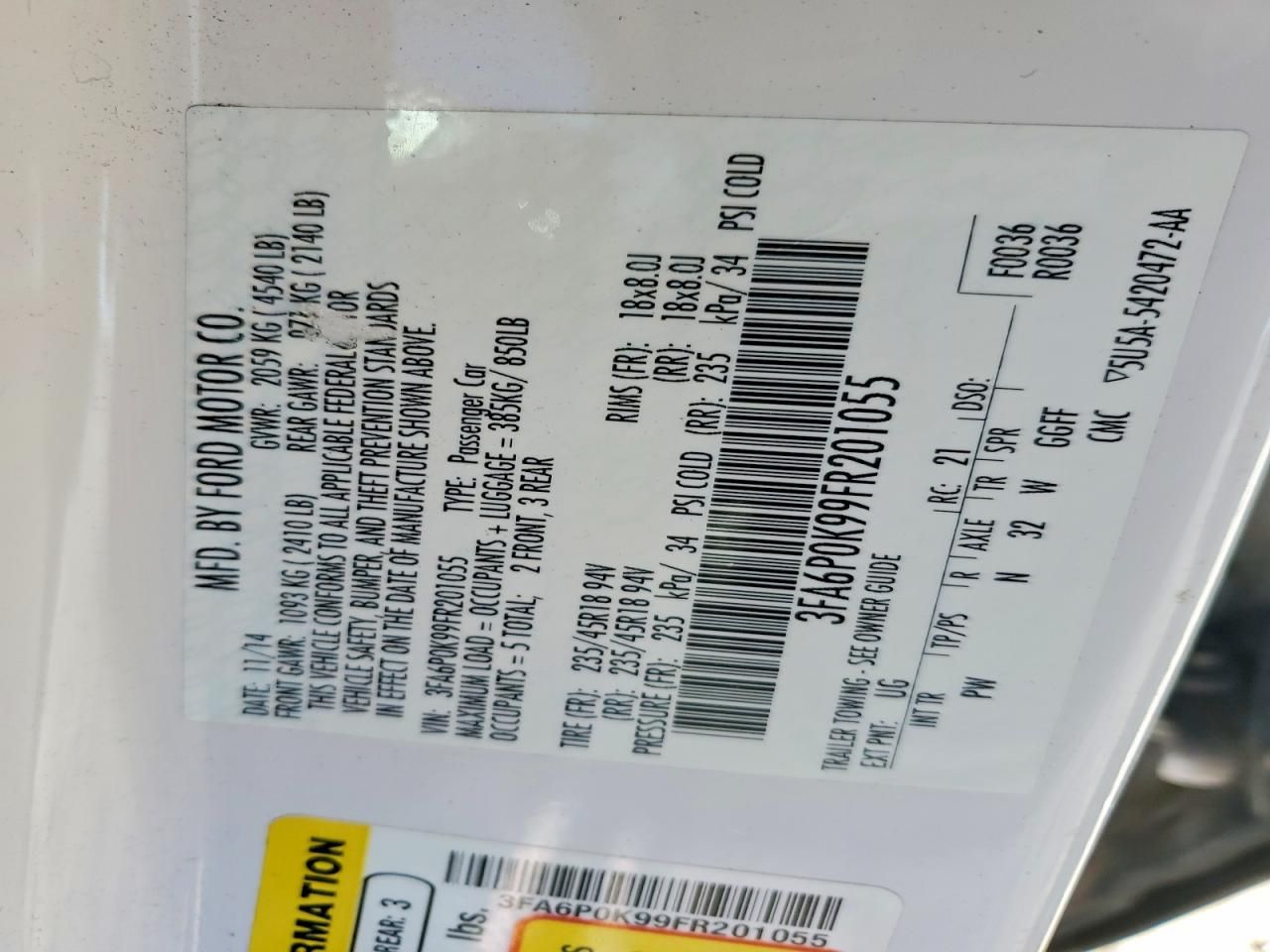 2015 Ford Fusion Titanium