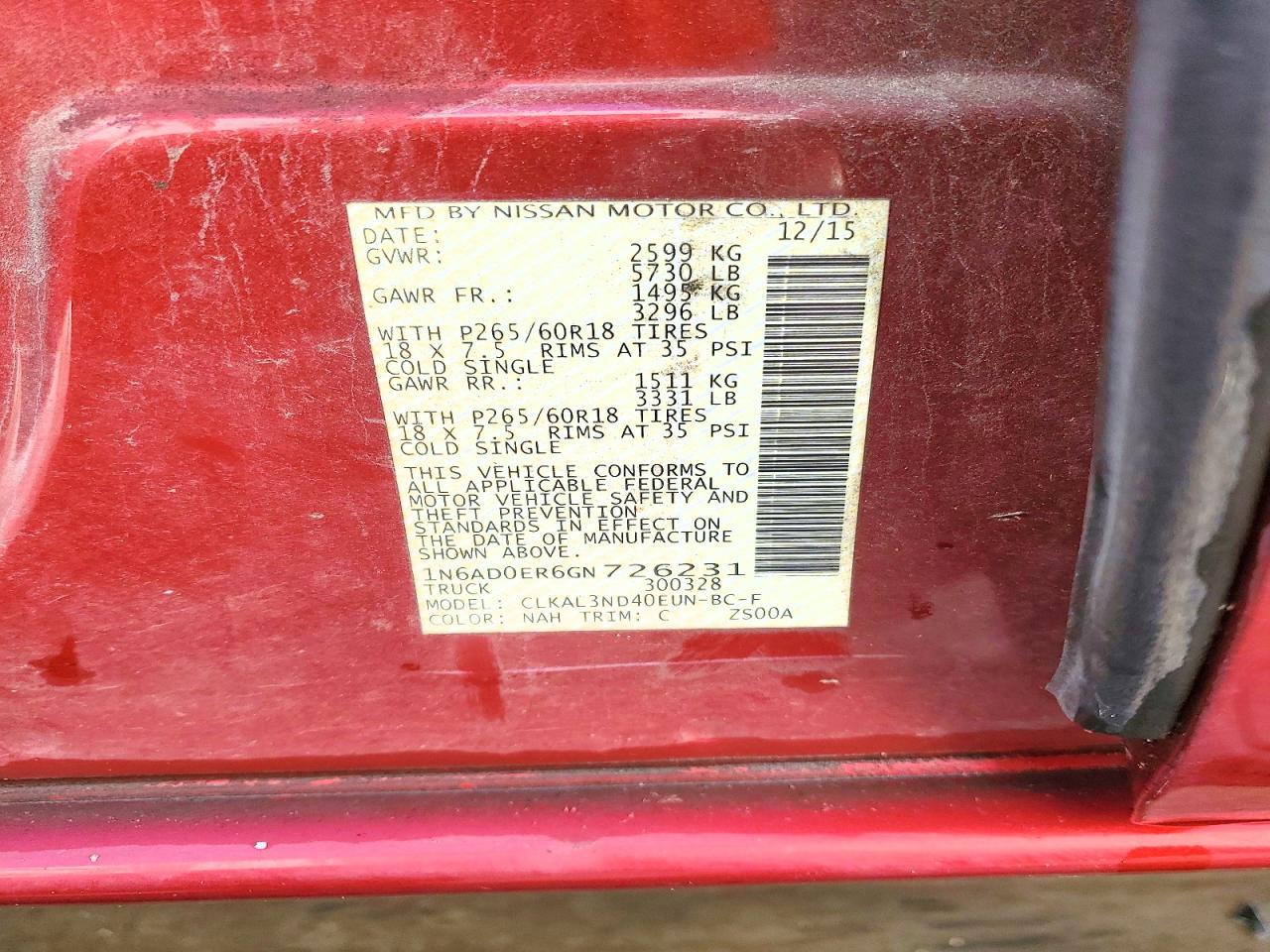 2016 Nissan Frontier s