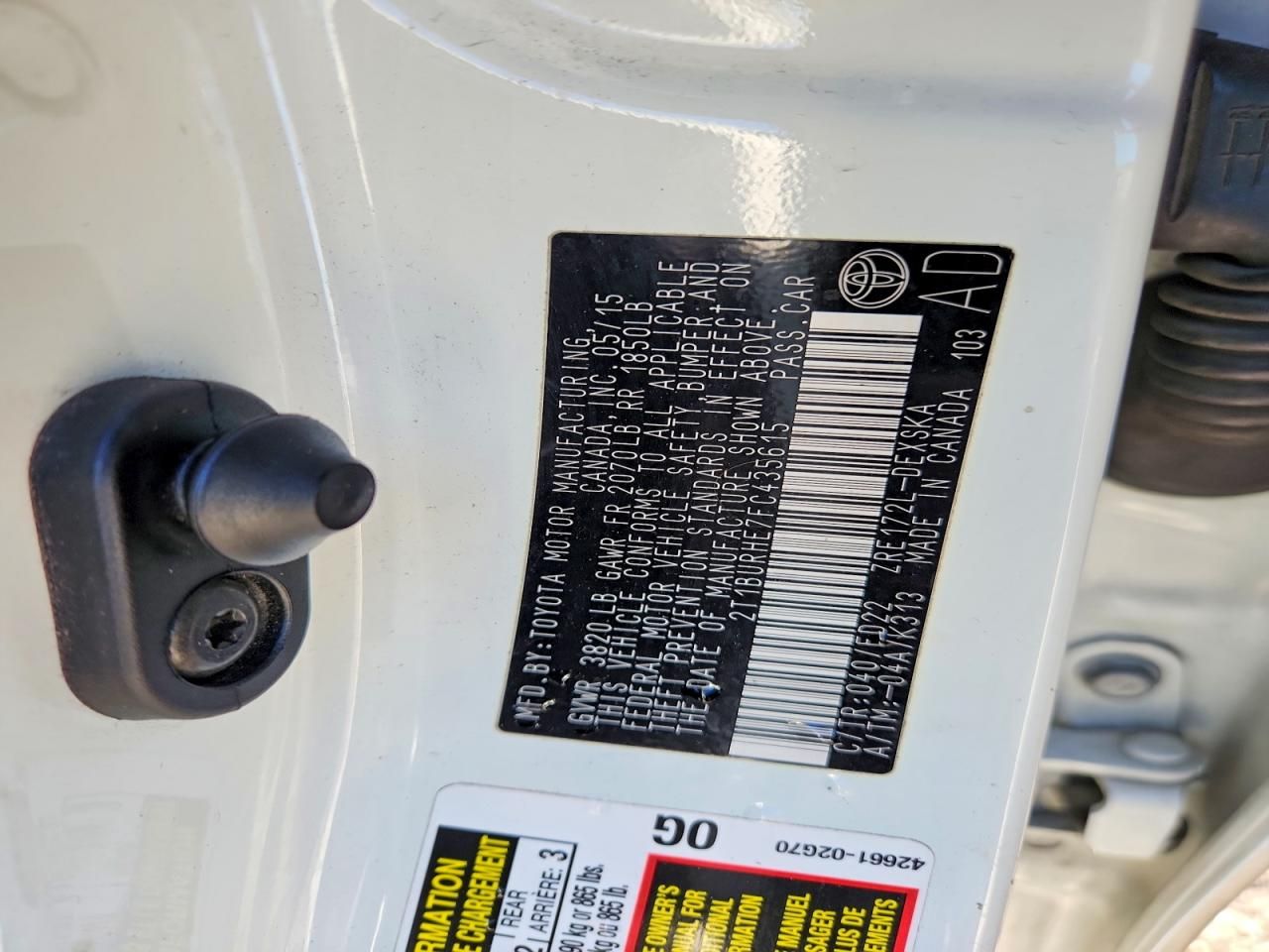 2015 Toyota Corolla l