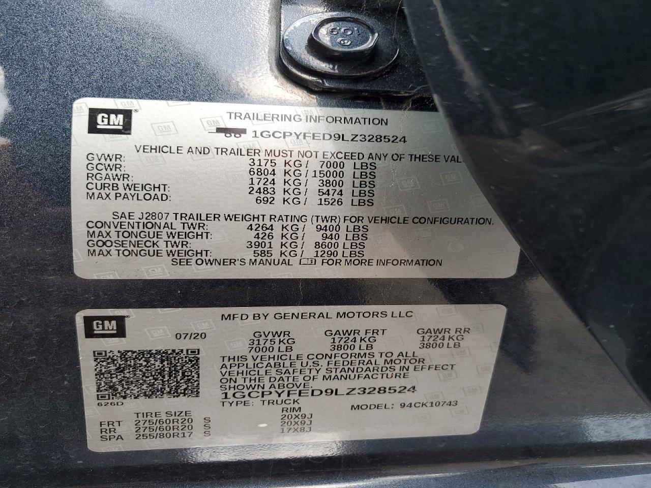 2020 Chev Silverado K1500 LT Trail Boss