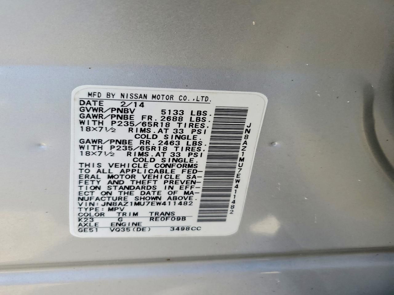 2014 Nissan Murano s