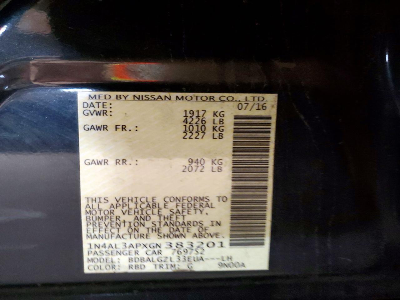 2016 Nissan Altima 2.5