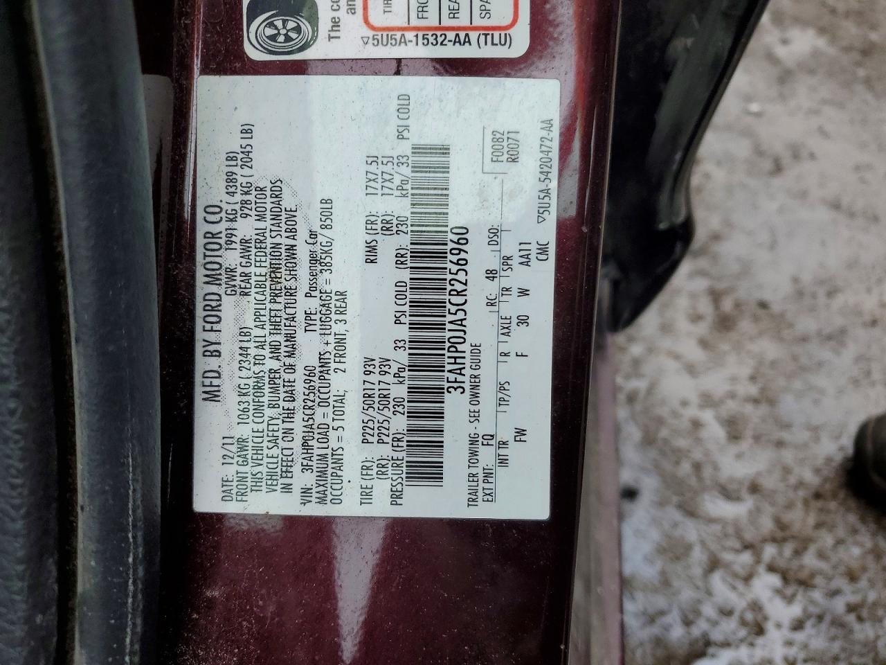 2012 Ford Fusion sel