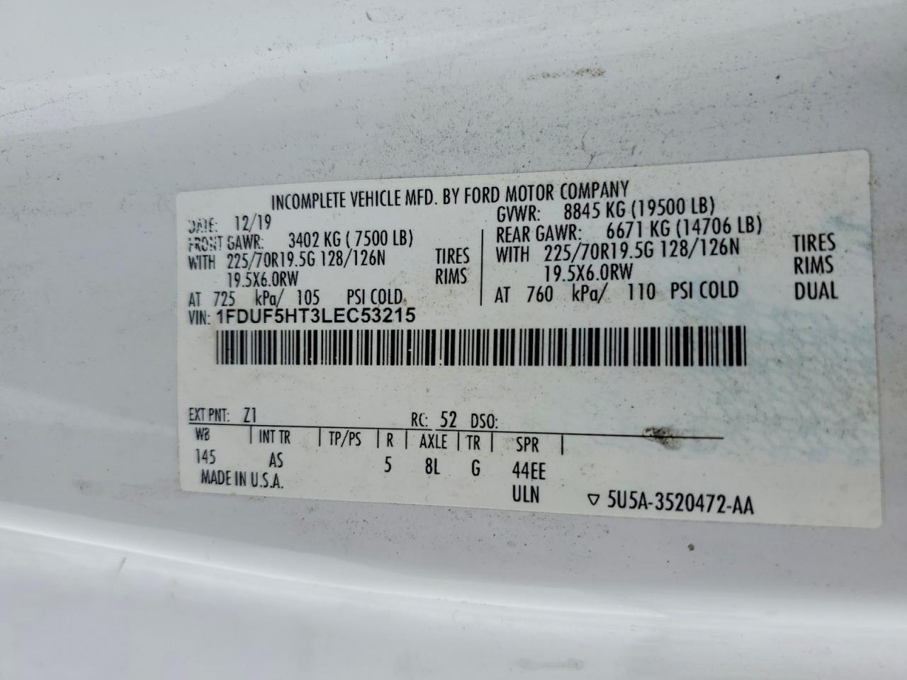 2020 Ford F550 Super Duty Utility / Service Truck