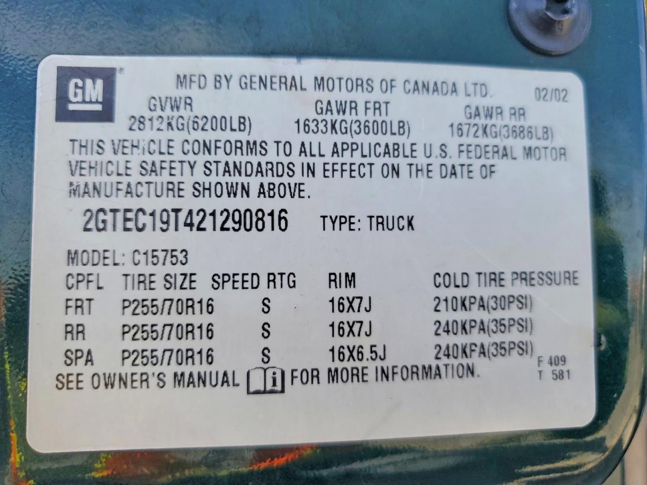 2002 GMC New Sierra C1500