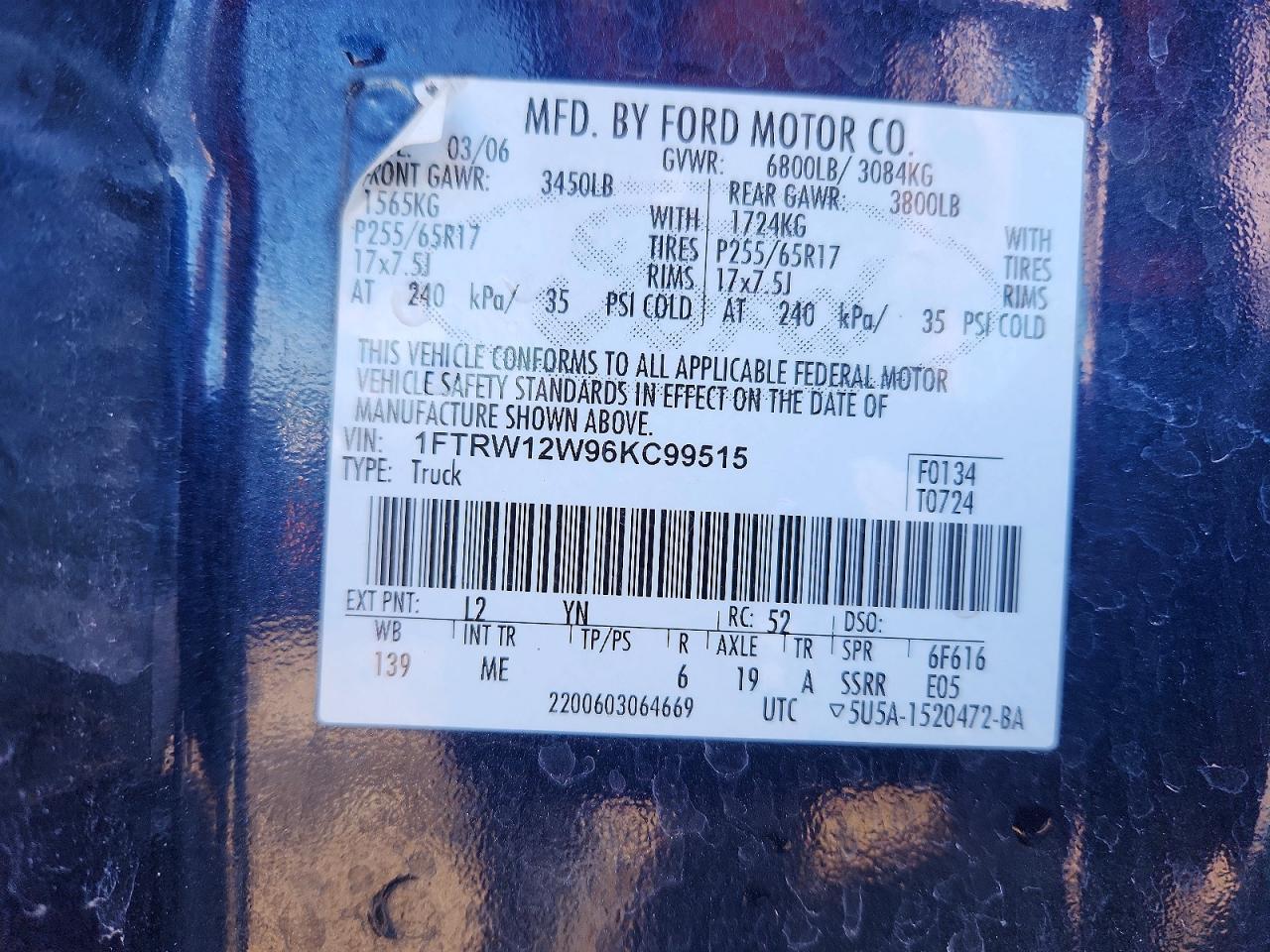 2006 Ford F150 Supercrew