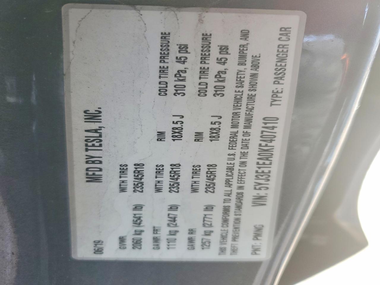 2019 Tesla Model 3