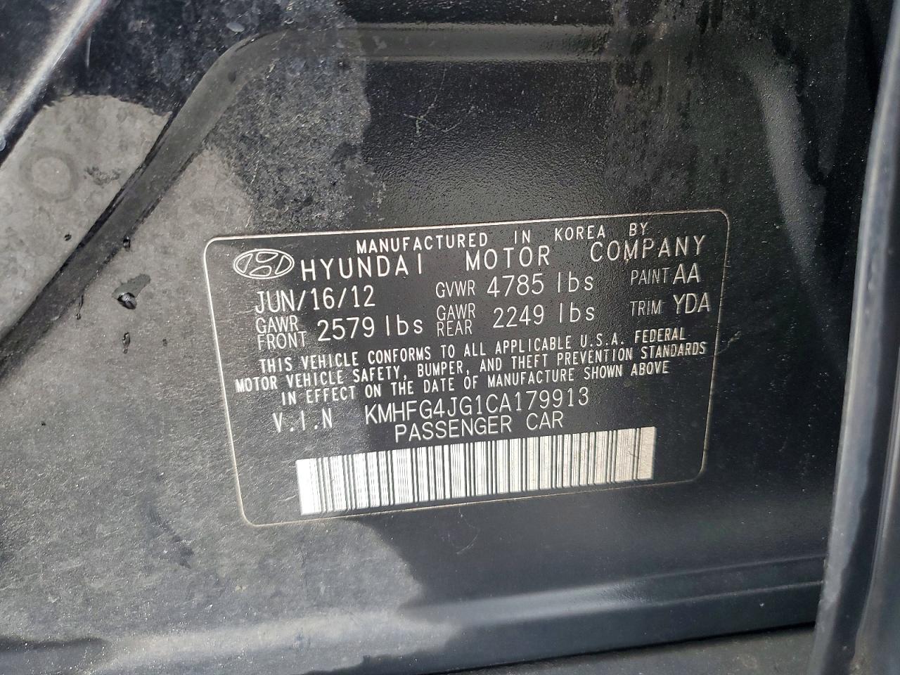 2012 Hyundai Azera Base