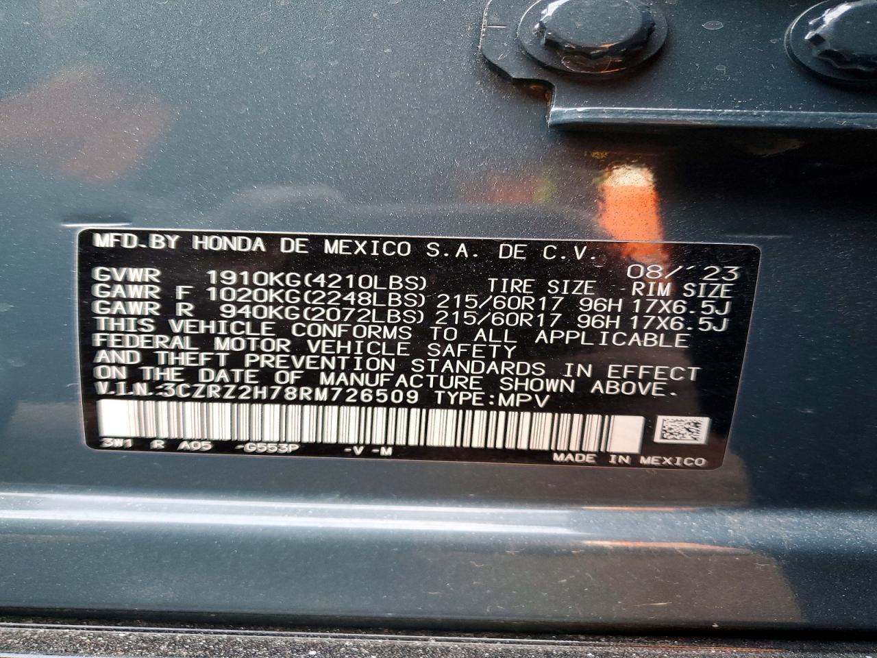 2024 Honda Hr-v exl