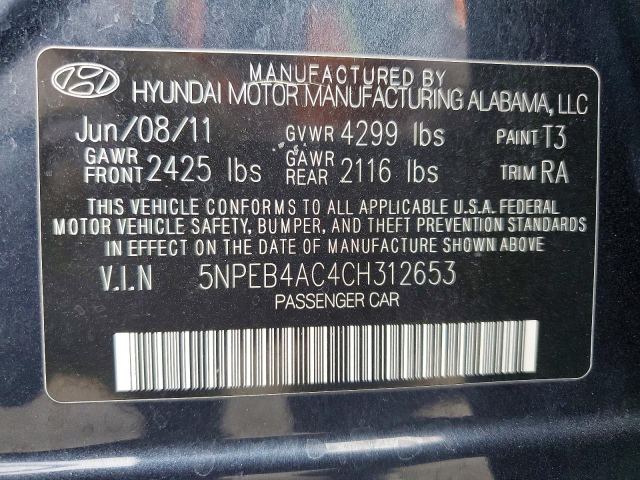 2012 Hyundai Sonata gls