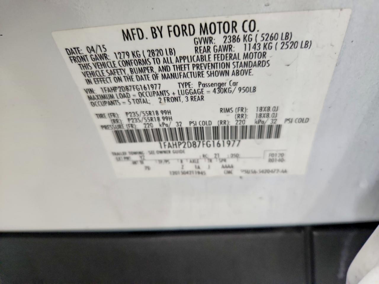 2015 Ford Taurus se
