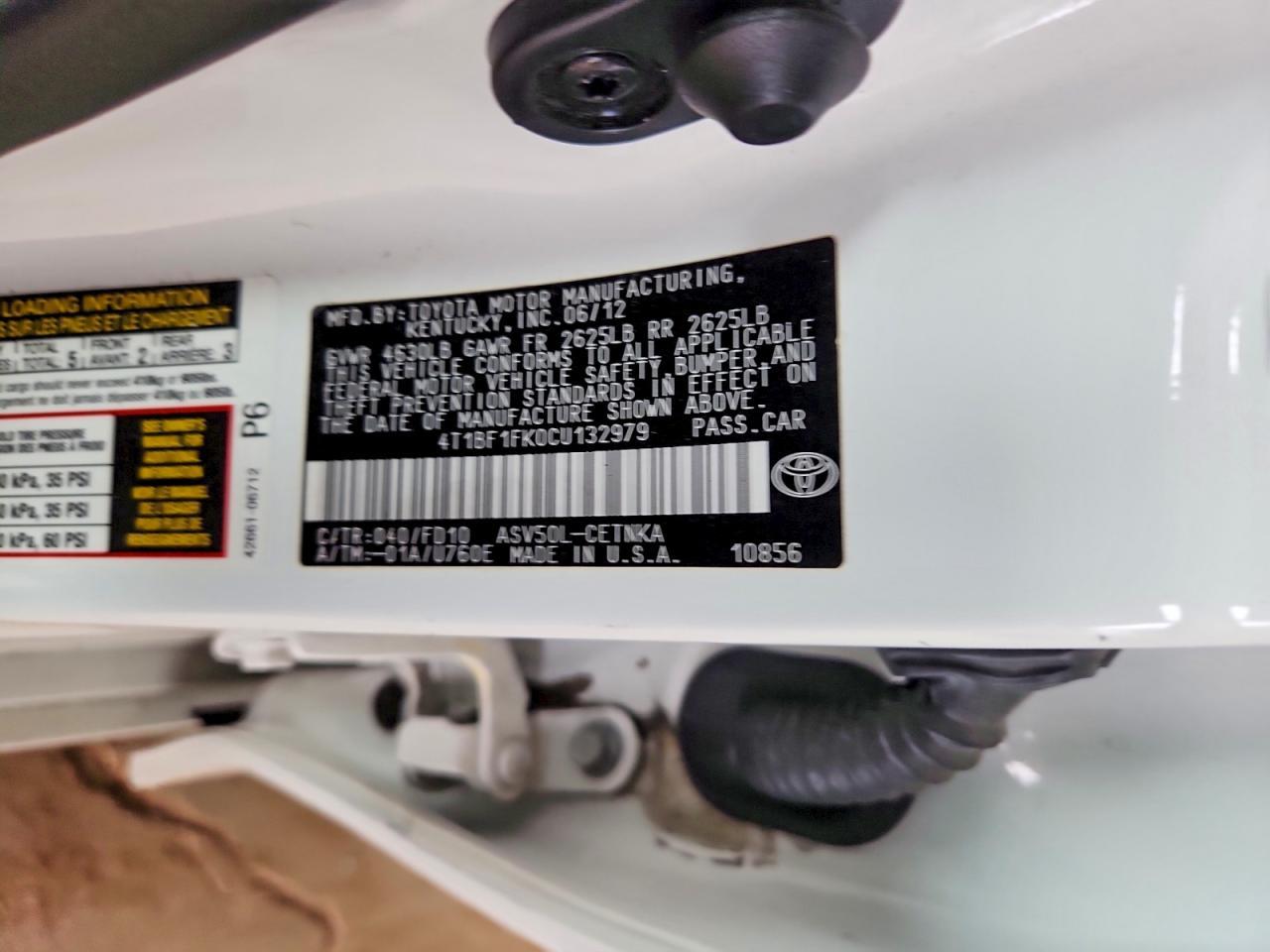 2012 Toyota Camry Base