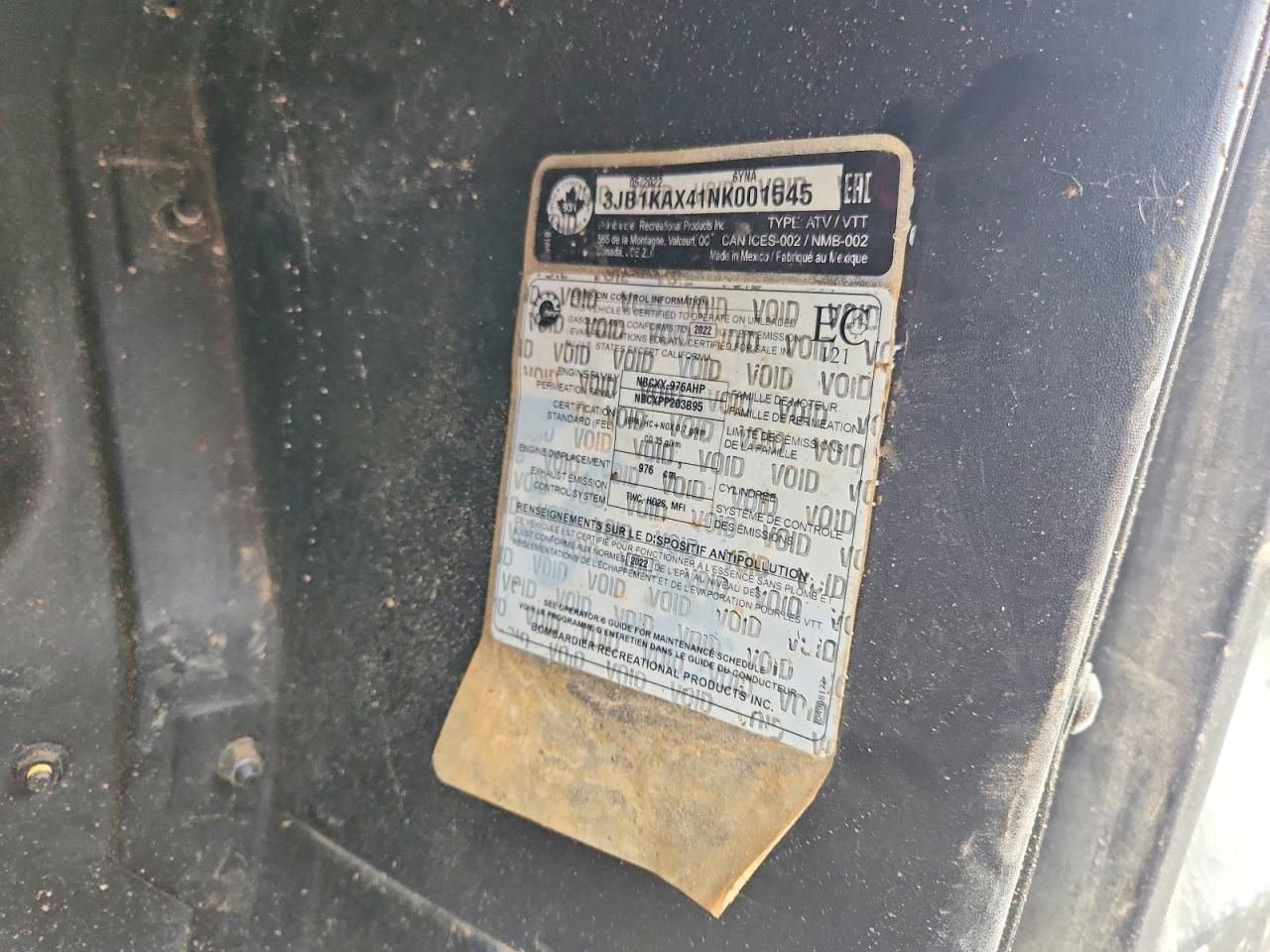 2022 Can-Am Maverick Sport Utility Vehicle