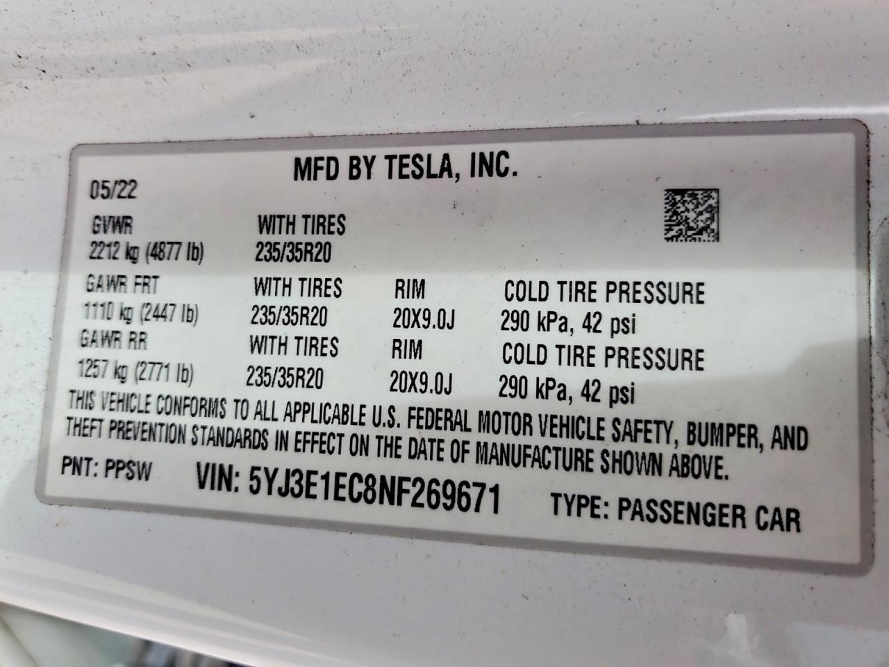 2022 Tesla Model 3