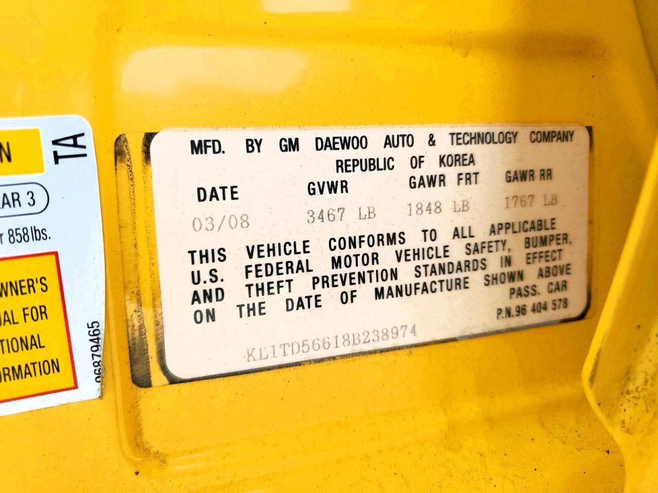 2008 Chevrolet Aveo Base