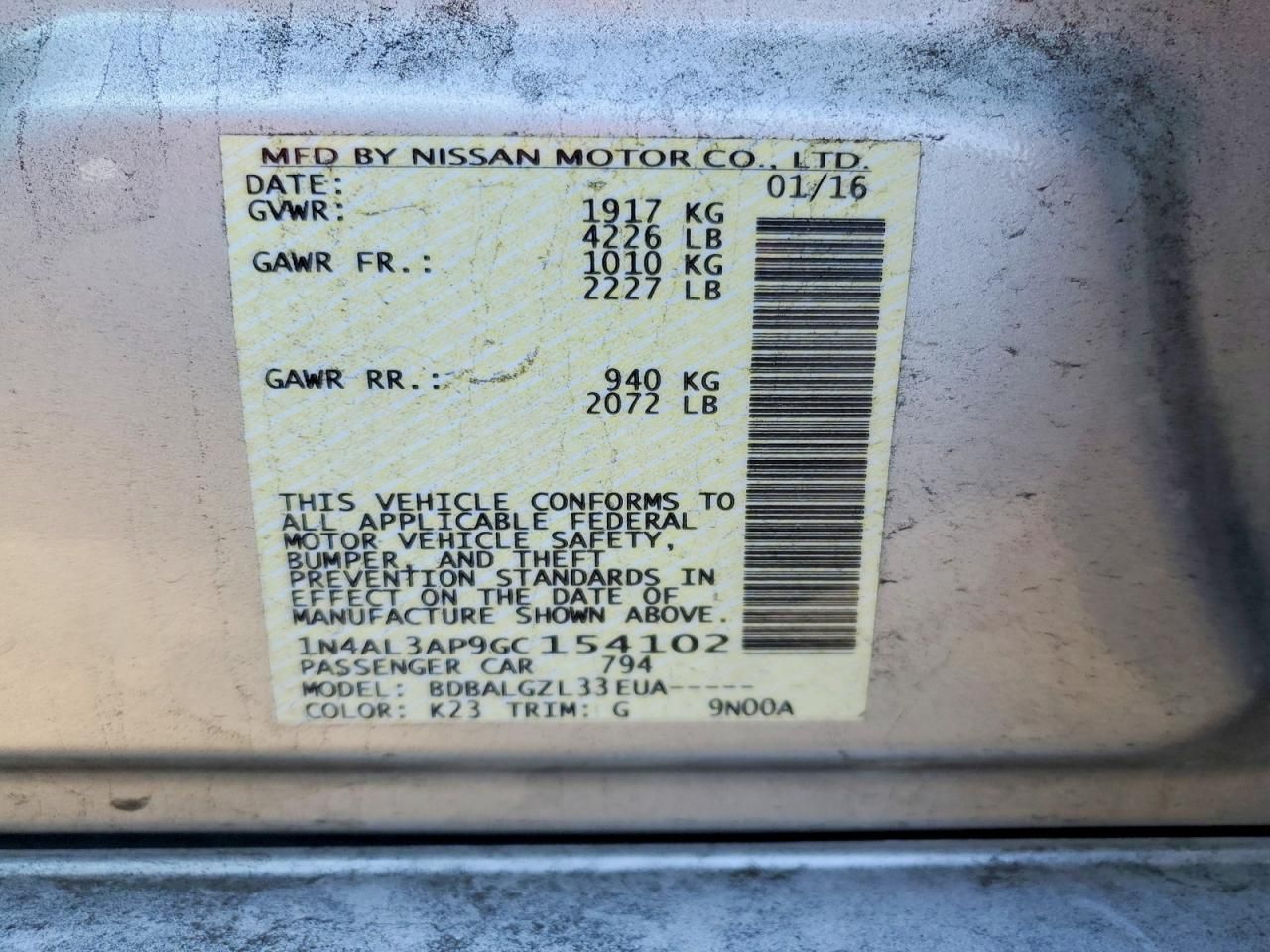 2016 Nissan Altima 2.5